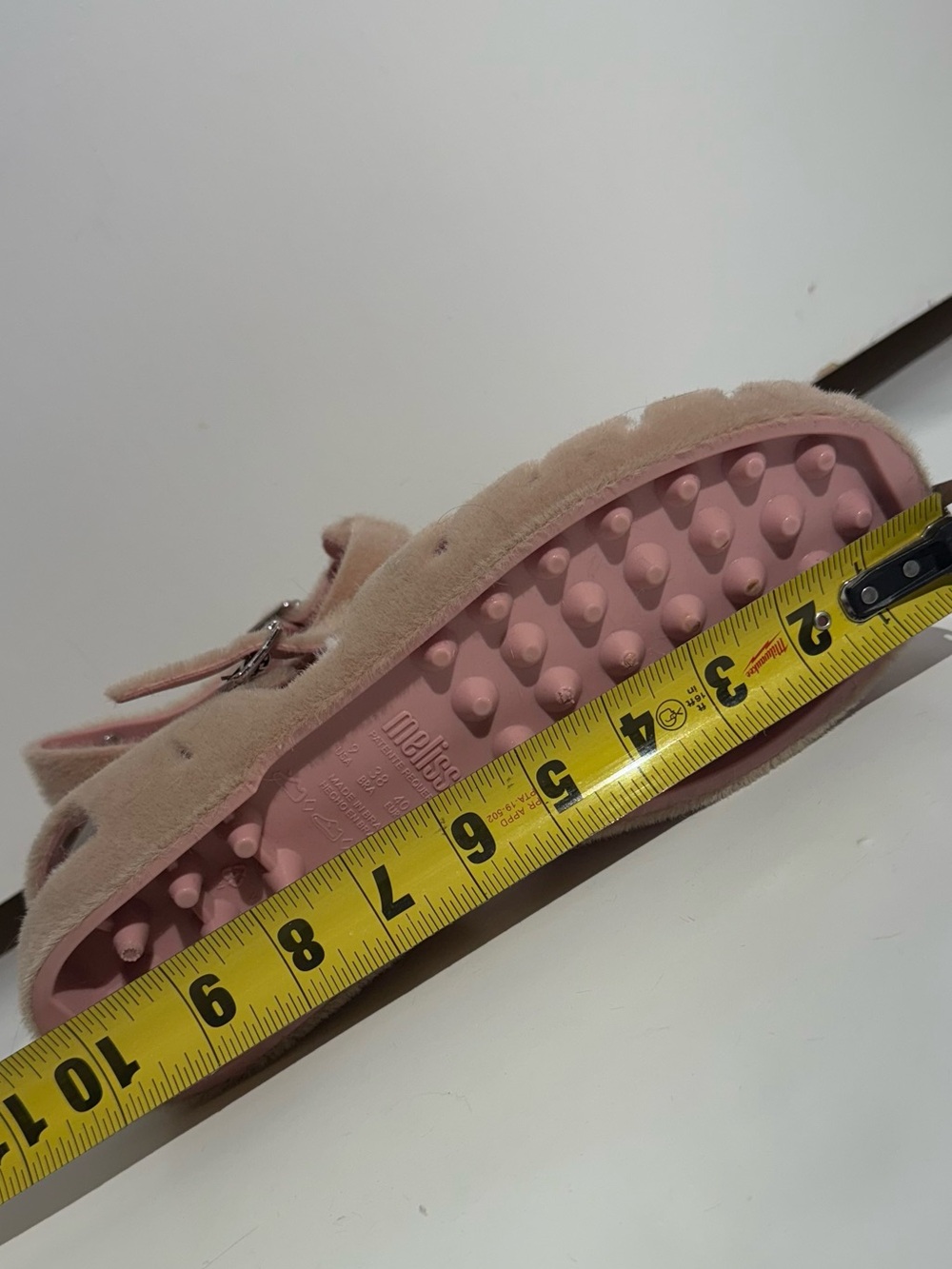 NWOT Melissa Anthropologie Possession Warm Pink Fuzzy Sandals - Picture 15 of 15